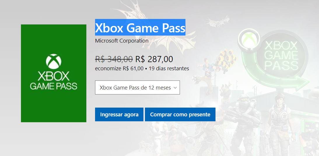 Valor promocional de R$ 5 para assinar Xbox Game Pass deixa de ser