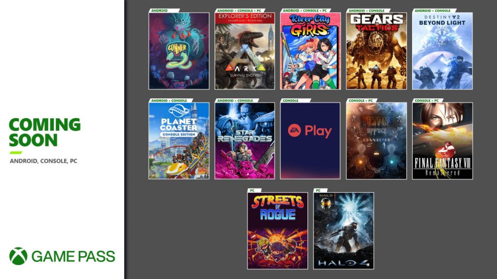 Novos títulos chegando ao catálogo do Xbox Game Pass em Novembro
